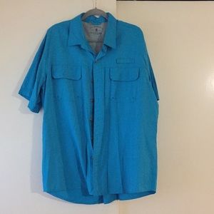 Like new barely worn bright blue fishing shirt